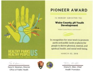 Cover photo for Wake County 4-H Wins Pioneer Award