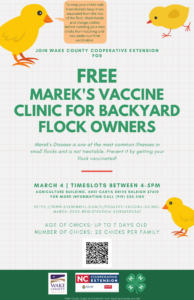 Cover photo for FREE Marek's Vaccine Clinic