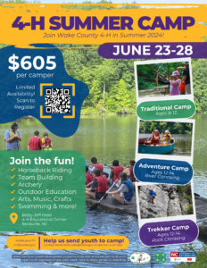 Cover photo for Wake County 4-H Camp 2024: Unleash Summer Fun With Diverse Programs for Kids of All Ages!