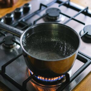 pot of boiling water on stove